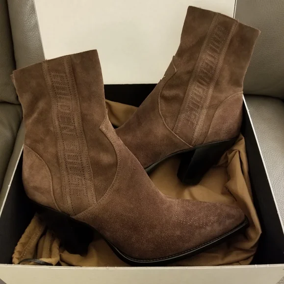 Golden Goose Limited Series Suede Leather Pointed Toe Cowboy Brown Boots… - Picture 4 of 10